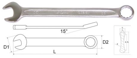 Ключ гаечный комбинированный Aist 010215a (15 мм)