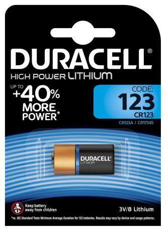 Батарейка Duracell Cr123 ultra (10/50/6000) Тип: cr123 (Кол-во в уп. 1шт.)