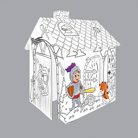 Mochtoys Игровой картонный домик-раскраска "Рыцарь",Mochtoys