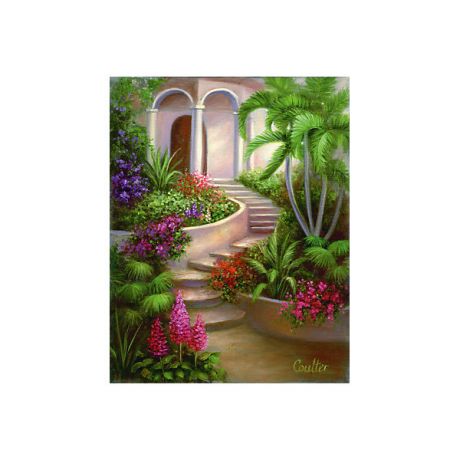 Royal&Langnickel Картина по номерам на холсте Гризайль Royal&Langnickel "Испанский садик", 28х35 см