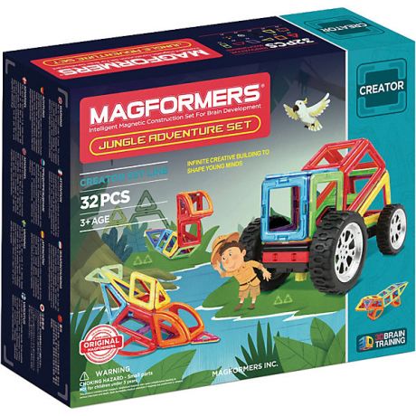 MAGFORMERS Магнитный конструктор Magformers "Adventure Jungle 32 set"