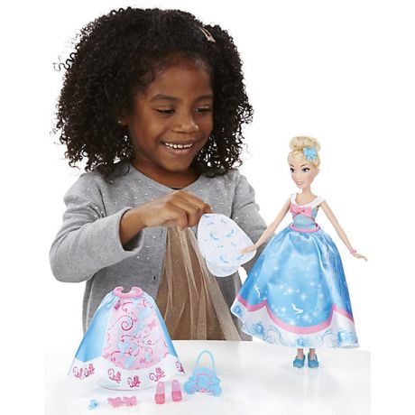 Hasbro Кукла Disney Princess Золушка в платье со сменными юбками, 28 см