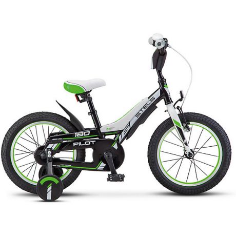Stels Велосипед Stels Pilot-180 16 дюймов, черно-зеленый