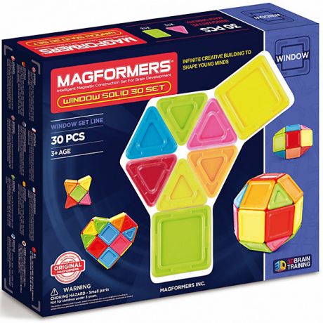 MAGFORMERS Магнитный конструктор 714006 Window Solid 30 set, MAGFORMERS