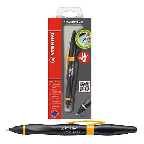 STABILO Ручка-стилус Stabilo smartball 2.0 д/правшей синяя, корпус черный/св.зеленый