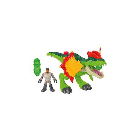 Mattel Игровой набор Jurassic World "Динозавры и герои" Дилофозавр и Агент