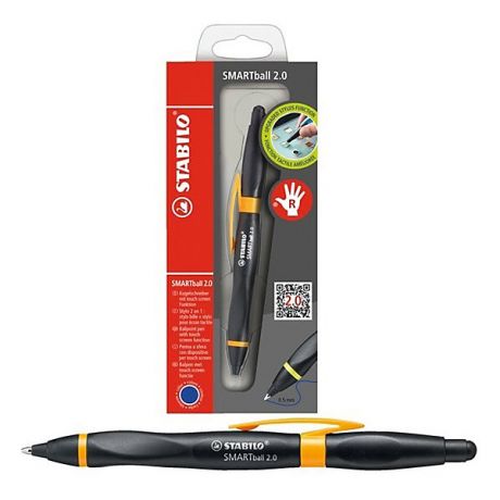 STABILO Ручка-стилус Stabilo smartball 2.0 д/правшей синяя, корпус черный/оранжевый