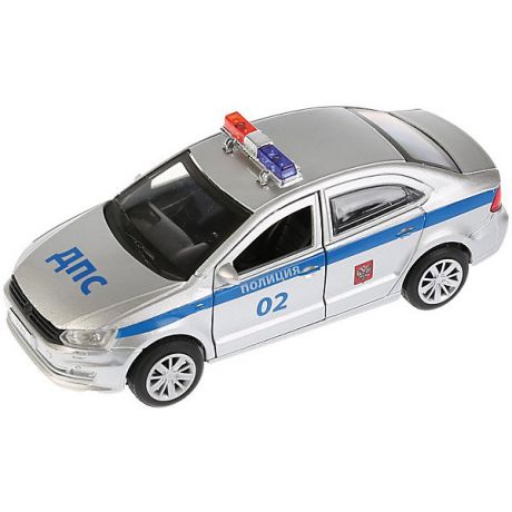 ТЕХНОПАРК Машинка Технопарк "Volkswagen Polo" Полиция, 12 см