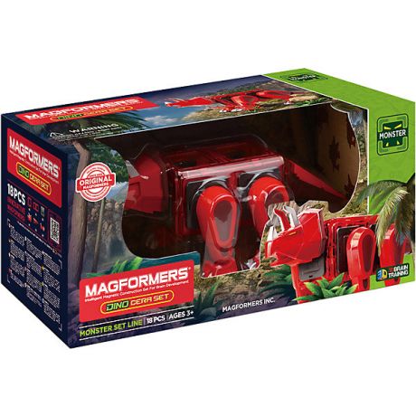 MAGFORMERS Магнитный конструктор 716002 Dino Cera set, MAGFORMERS