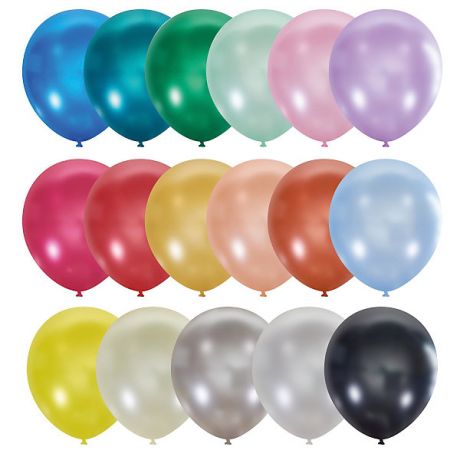 Latex Occidental Воздушные шары 12"/30 см Металлик и перламутр, 100 шт