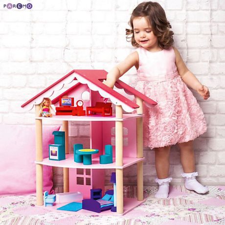 PAREMO Кукольный домик Paremo "Роза Хутор" с мебелью, 15 предметов