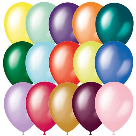 Latex Occidental Воздушные шары "Металлик и перламутр" 14"/35 см, 50 шт