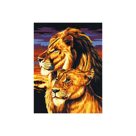 Royal&Langnickel Картина по номерам на холсте Royal&Langnickel "Семья львов", 22х30 см