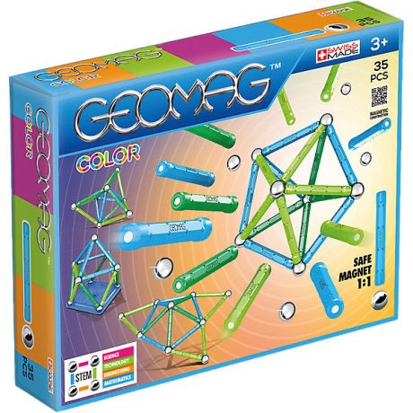 Geomag Магнитный конструктор Geomag Color, 35 деталей