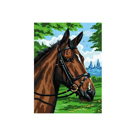 Royal&Langnickel Картина по номерам на холсте Royal&Langnickel "Гнедой конь", 22х30 см