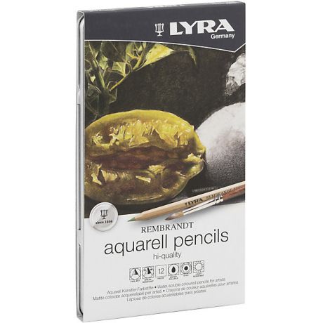 LYRA Профессиональный набор акварельных карандашей POLYCOLOR, 12 цветов