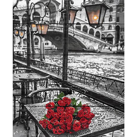 Фрея Картина по номерам на дереве Фрея "Венеция - город любви", 50х40 см