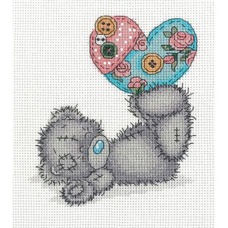 Klart Набор для вышивания мулине Klart "Tatty Teddy с рукодельным сердцем", 14,5х16 см