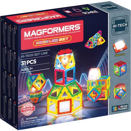 MAGFORMERS Магнитный конструктор 709007 Neon Led set, MAGFORMERS