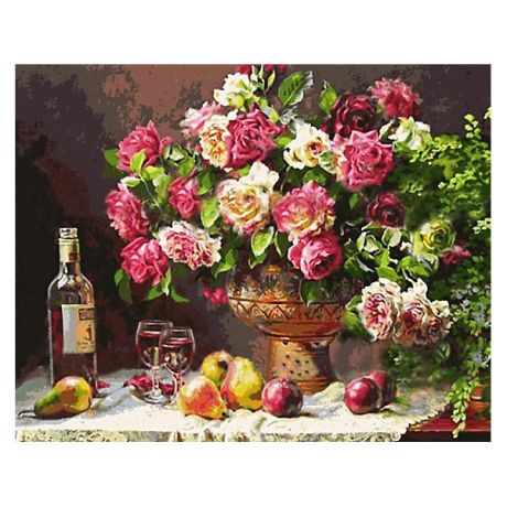 Color KIT Картина по номерам Color KIT "Натюрморт с розами", 40х50 см