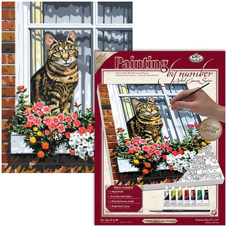 Royal&Langnickel Картина по номерам на холсте Royal&Langnickel "Кот на окне", 22х30 см