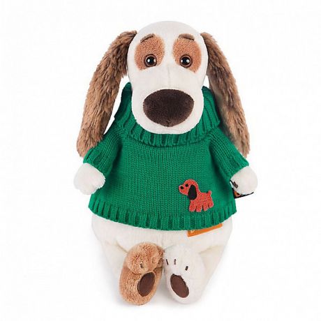 Budi Basa Мягкая игрушка Budi Basa Собака Бартоломей в зеленом свитере, 27 см