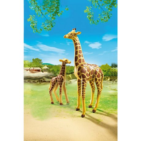 PLAYMOBIL® Зоопарк: Жираф со своим детенышем жирафом, PLAYMOBIL