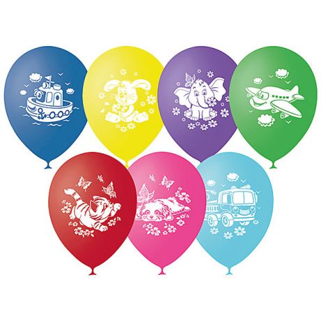 Latex Occidental Воздушные шары Latex Occidental "Детская тематика" 50 шт., пастель + декоратор (шёлк)