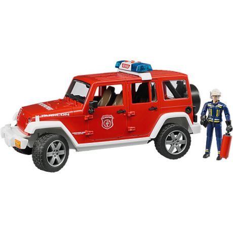 Bruder Машинка Bruder Пожарный внедорожник Jeep Wrangler Unlimited Rubicon, с фигуркой