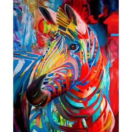 Color KIT Алмазная картина-раскраска Color KIT "Радужная зебра", 40х50 см