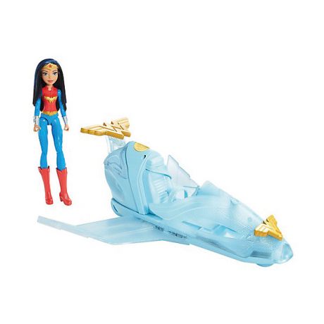 Mattel Кукла DC Super Hero Girls Чудо-женщина с транспортным средством