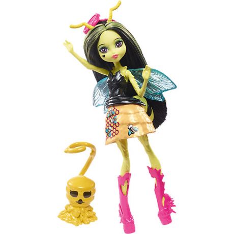 Mattel Мини-кукла Monster High «Цветочные Монстры» Пчела Беатрис с питомцем, 13 см