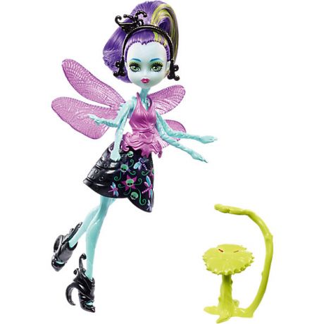 Mattel Мини-кукла Monster High «Цветочные Монстры» Стрекоза Вингрид с питомцем, 13 см