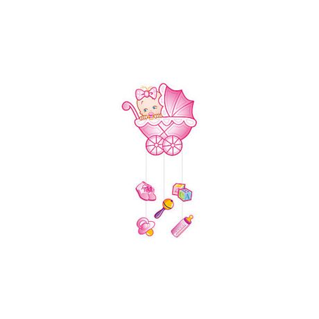 Патибум Подвеска Водолей "С Днем Рождения, Малыш" 75х40 см, розовая