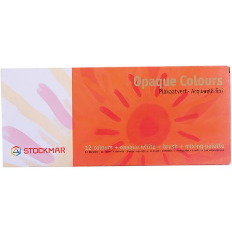 Stockmar Краски акварельные в жестяной упаковке, 12 цветов, Stockmar