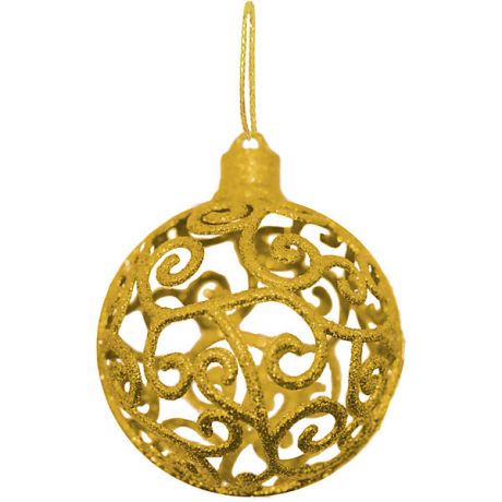 B&H Объемное украшение на елку B&H "Шар" 8 см, золотой