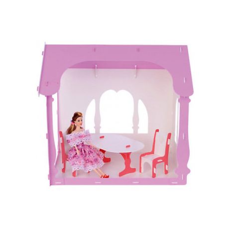 Replace and Choose Домик для кукол "Летний дом Вероника", бело-розовый с мебелью
