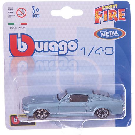 Bburago Коллекционная машинка Bburago "Ford Mustang GT" 1:43, синяя