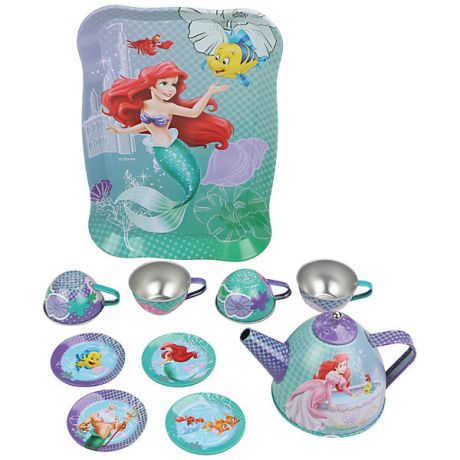 Disney Набор чайной посуды "Ариэль" (11 предм., металл., в чемоданчике), Принцессы Дисней