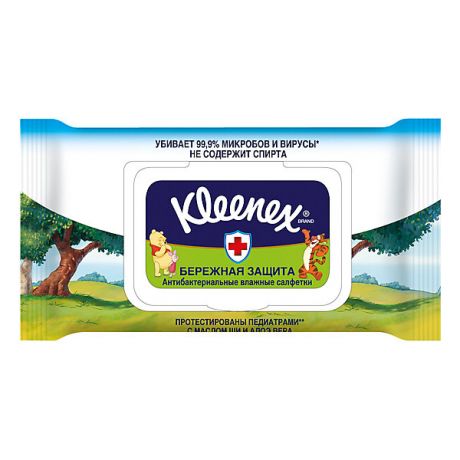 Kleenex Влажные антибактериальные салфетки Kleenex «Дисней. Семейные», 40 штук