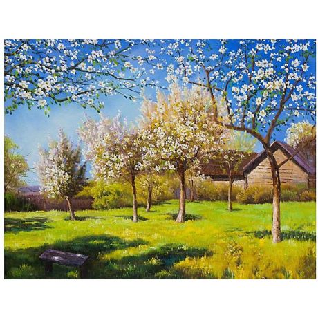 Molly Картина по номерам Molly "Левитан" Цветущие яблони, 40х50 см