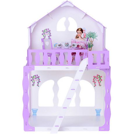 R&C Кукольный домик R&C "Марина" с мебелью, бело-