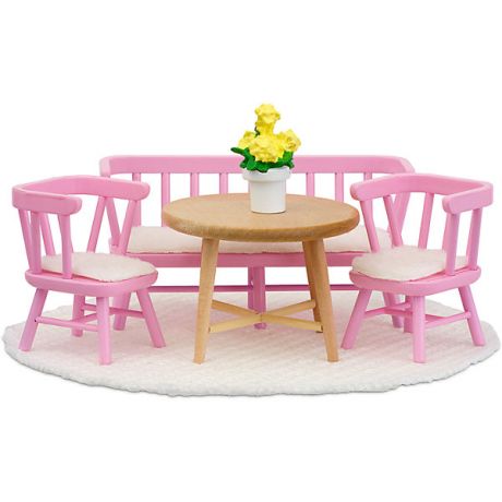 Lundby Мебель для домика Lundby "Смоланд" Обеденный уголок, розовый