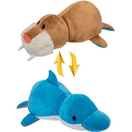 1Toy Мягкая игрушка-вывернушка 1toy Дельфин-Морж, 40 см