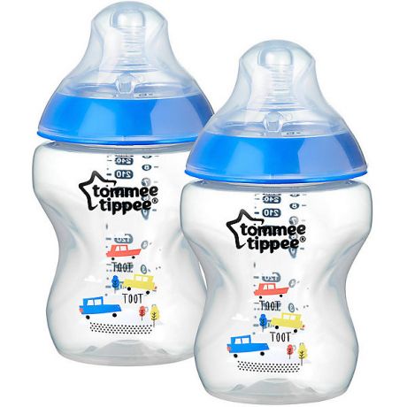 Tommee Tippee Бутылочки для кормления Tommee Tippee "Closer to Nature" с антиколиковым клапаном, 260 мл, 2 шт., синяя