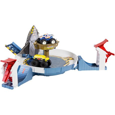Mattel Игровой набор Hot Wheels Monster Trucks Поединок с акулой