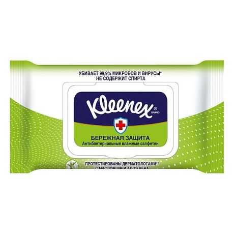 Kleenex Влажные антибактериальные салфетки Kleenex «Семейные», 40 штук