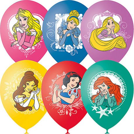 Latex Occidental Воздушные шары Latex Occidental "Принцессы Дисней", 25 шт., пастель + декоратор (шёлк)
