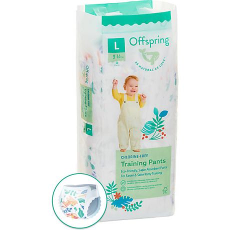 Offspring Трусики-подгузники Offspring Джунгли 9-14 кг., 36 шт.