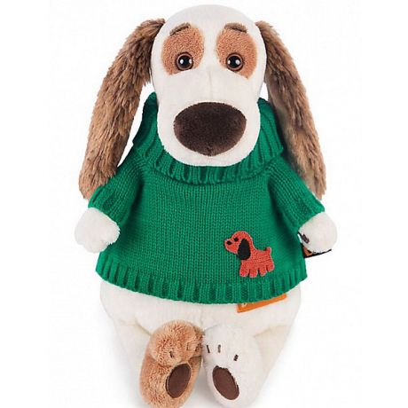 Budi Basa Мягкая игрушка Budi Basa Собака Бартоломей в зеленом свитере, 33 см